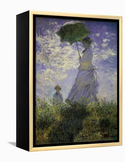 Woman with a Parasol, 1875-Claude Monet-Framed Premier Image Canvas