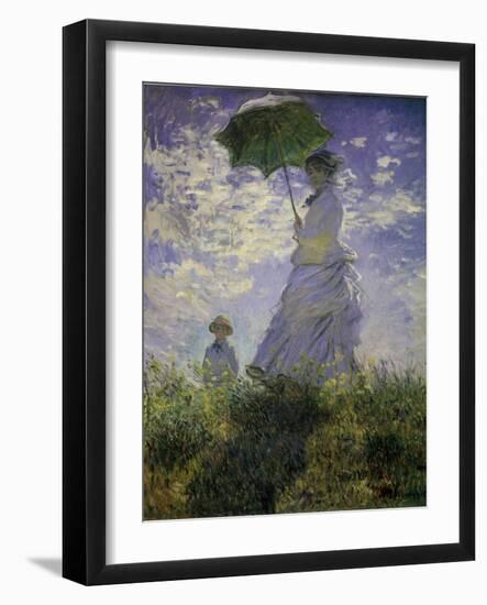 Woman with a Parasol, 1875-Claude Monet-Framed Giclee Print