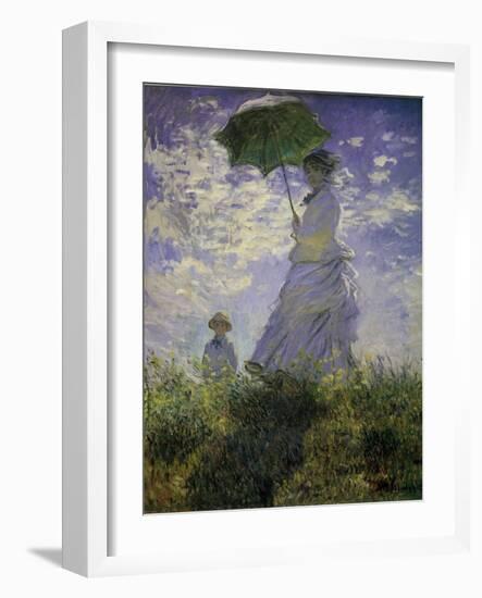 Woman with a Parasol, 1875-Claude Monet-Framed Giclee Print