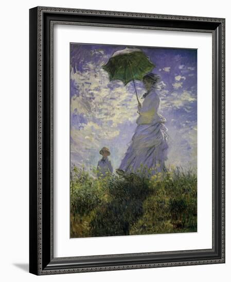 Woman with a Parasol, 1875-Claude Monet-Framed Giclee Print