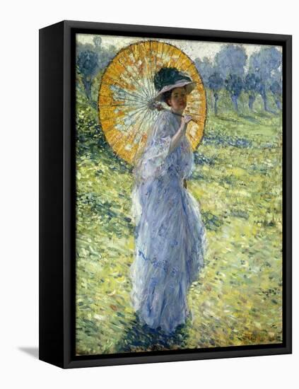 Woman with a Parasol, c.1906-Frederick Carl Frieseke-Framed Premier Image Canvas