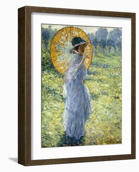 Woman with a Parasol, c.1906-Frederick Carl Frieseke-Framed Giclee Print