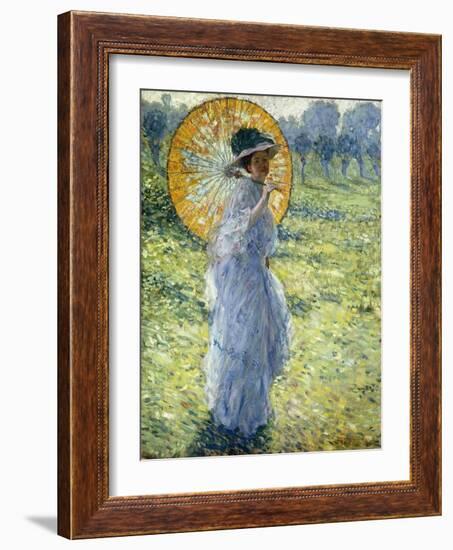 Woman with a Parasol, c.1906-Frederick Carl Frieseke-Framed Giclee Print