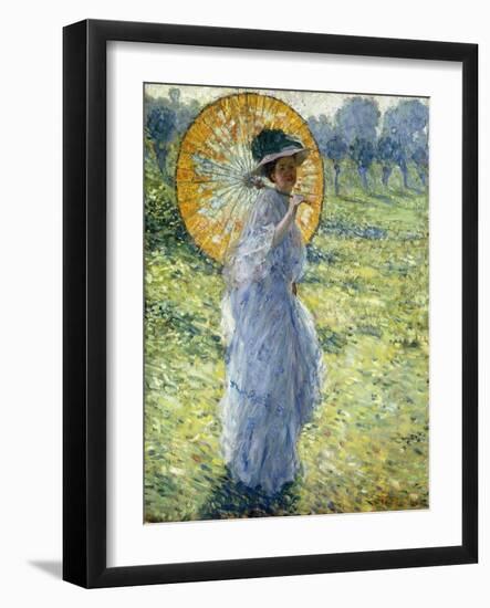 Woman with a Parasol, c.1906-Frederick Carl Frieseke-Framed Giclee Print