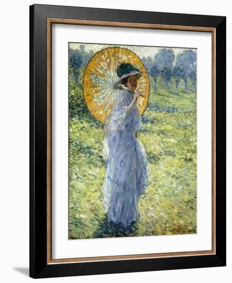 Woman with a Parasol, c.1906-Frederick Carl Frieseke-Framed Giclee Print