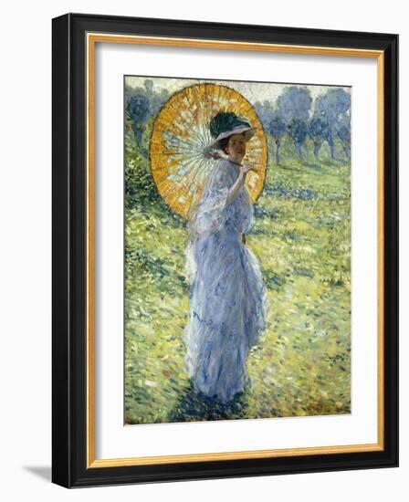 Woman with a Parasol, c.1906-Frederick Carl Frieseke-Framed Giclee Print