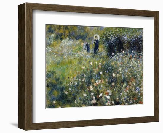 Woman with a Parasol in a Garden, 1875-Pierre-Auguste Renoir-Framed Giclee Print