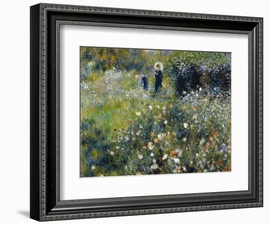 Woman with a Parasol in a Garden, 1875-Pierre-Auguste Renoir-Framed Giclee Print