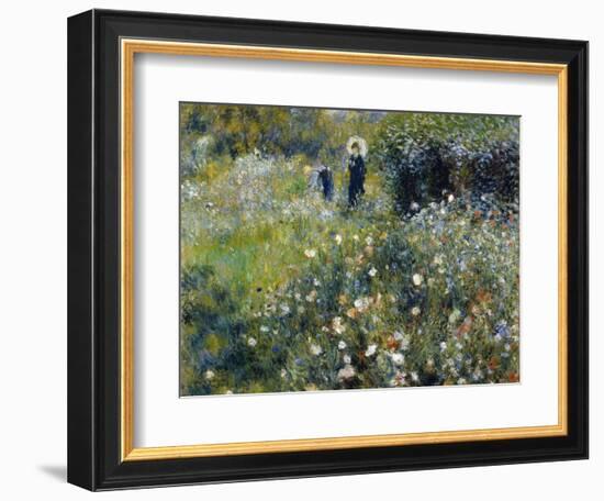 Woman with a Parasol in a Garden, 1875-Pierre-Auguste Renoir-Framed Giclee Print