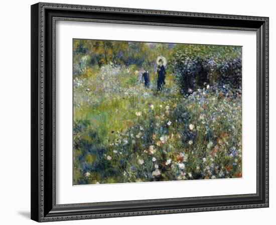 Woman with a Parasol in a Garden, 1875-Pierre-Auguste Renoir-Framed Giclee Print