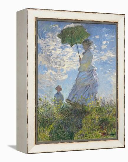 Woman with a Parasol - Madame Monet and Her Son, 1875-Claude Monet-Framed Premier Image Canvas