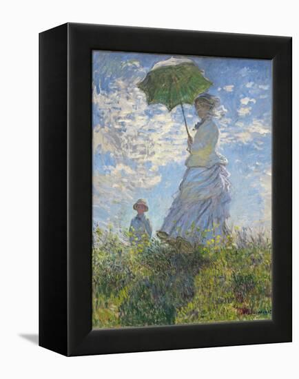 Woman with a Parasol - Madame Monet and Her Son, 1875-Claude Monet-Framed Premier Image Canvas