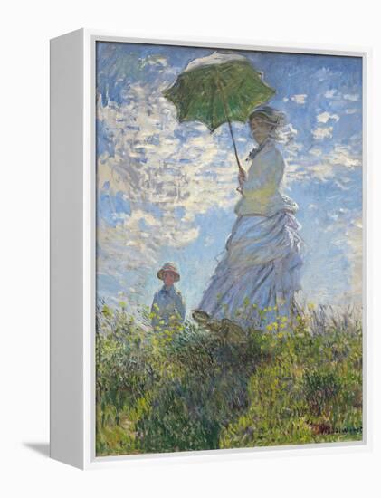 Woman with a Parasol - Madame Monet and Her Son, 1875-Claude Monet-Framed Premier Image Canvas