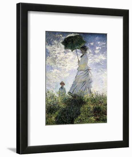 Woman with a Parasol - Madame Monet and Her Son-Claude Monet-Framed Premium Giclee Print