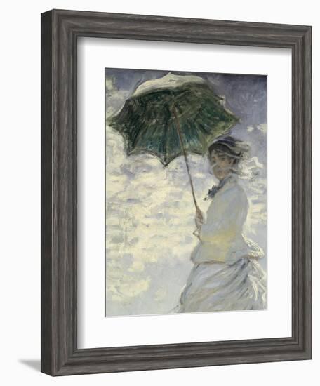 Woman with a Parasol - Madame Monet and Her Son-Claude Monet-Framed Art Print