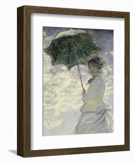 Woman with a Parasol - Madame Monet and Her Son-Claude Monet-Framed Art Print