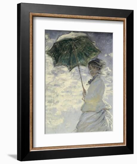 Woman with a Parasol - Madame Monet and Her Son-Claude Monet-Framed Art Print