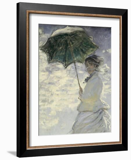 Woman with a Parasol - Madame Monet and Her Son-Claude Monet-Framed Art Print