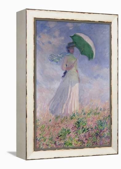 Woman with a Parasol Turned to the Right, 1886-Claude Monet-Framed Premier Image Canvas