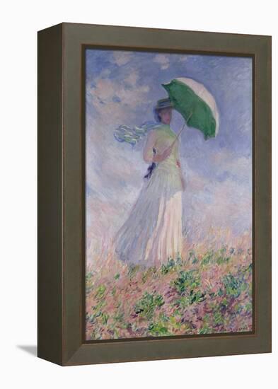 Woman with a Parasol Turned to the Right, 1886-Claude Monet-Framed Premier Image Canvas