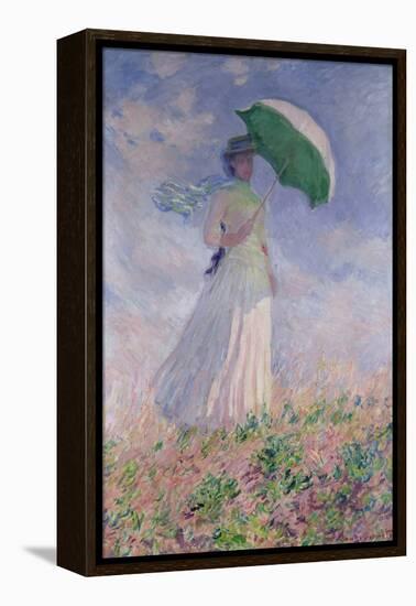 Woman with a Parasol Turned to the Right, 1886-Claude Monet-Framed Premier Image Canvas