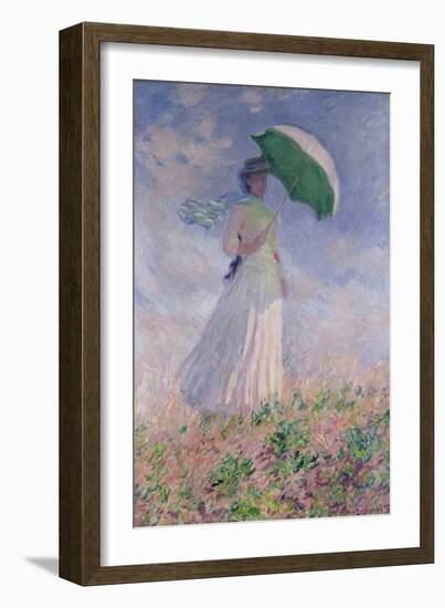 Woman with a Parasol Turned to the Right, 1886-Claude Monet-Framed Giclee Print