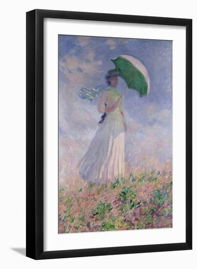 Woman with a Parasol Turned to the Right, 1886-Claude Monet-Framed Giclee Print