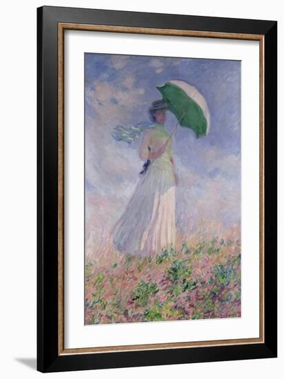 Woman with a Parasol Turned to the Right, 1886-Claude Monet-Framed Giclee Print