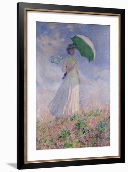 Woman with a Parasol Turned to the Right, 1886-Claude Monet-Framed Giclee Print