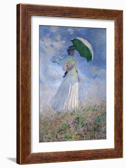 Woman with a Parasol Turned to the right by Claude Monet-null-Framed Giclee Print