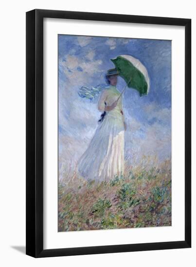 Woman with a Parasol Turned to the right by Claude Monet-null-Framed Giclee Print