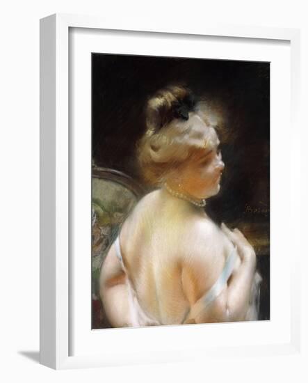 Woman with a Pearl Necklace, Femme Au Collier De Perles-Paul Albert Besnard-Framed Giclee Print