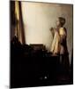 Woman with a Pearl Necklace-Johannes Vermeer-Mounted Art Print