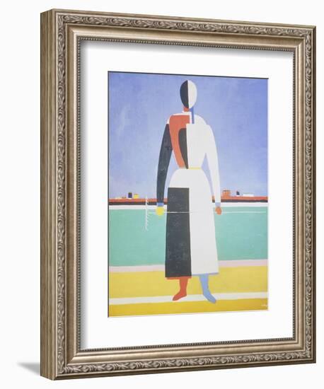 Woman with a Rake, 1915-Kasimir Malevich-Framed Giclee Print