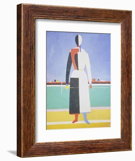 Woman with a Rake, 1915-Kasimir Malevich-Framed Giclee Print