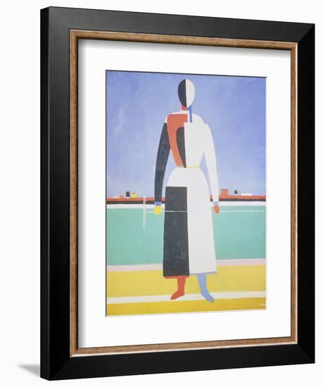 Woman with a Rake, 1915-Kasimir Malevich-Framed Giclee Print