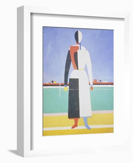 Woman with a Rake, 1915-Kasimir Malevich-Framed Giclee Print