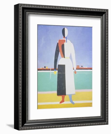 Woman with a Rake, 1915-Kasimir Malevich-Framed Giclee Print