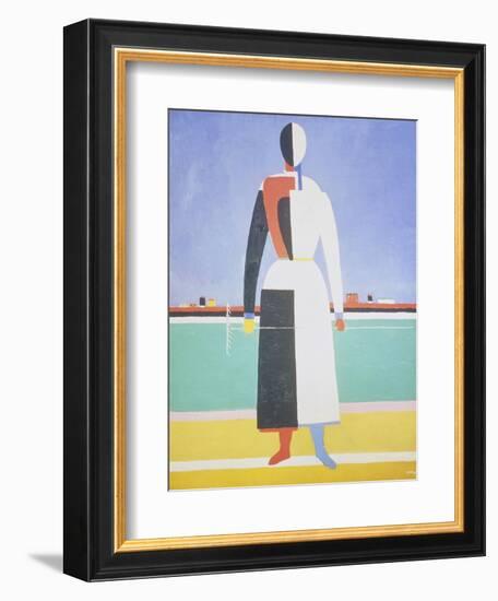 Woman with a Rake, 1915-Kasimir Malevich-Framed Giclee Print