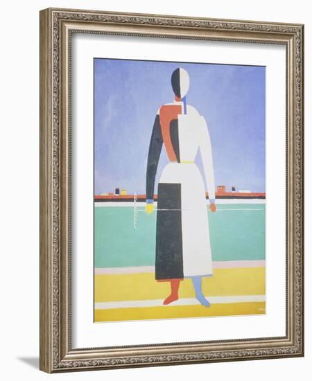 Woman with a Rake, 1915-Kasimir Malevich-Framed Giclee Print