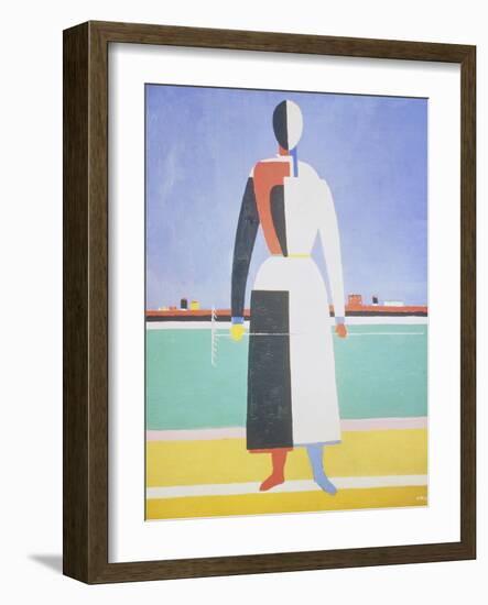 Woman with a Rake, 1915-Kasimir Malevich-Framed Giclee Print