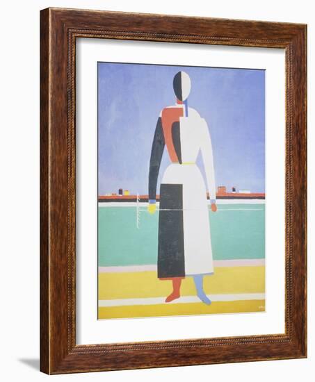 Woman with a Rake, 1915-Kasimir Malevich-Framed Giclee Print