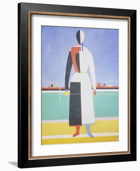 Woman with a Rake, 1915-Kasimir Malevich-Framed Giclee Print