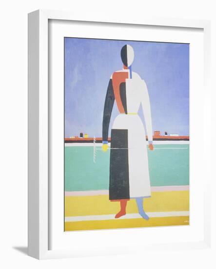 Woman with a Rake, 1915-Kasimir Malevich-Framed Giclee Print