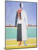 Woman with a Rake, 1915-Kasimir Malevich-Mounted Giclee Print