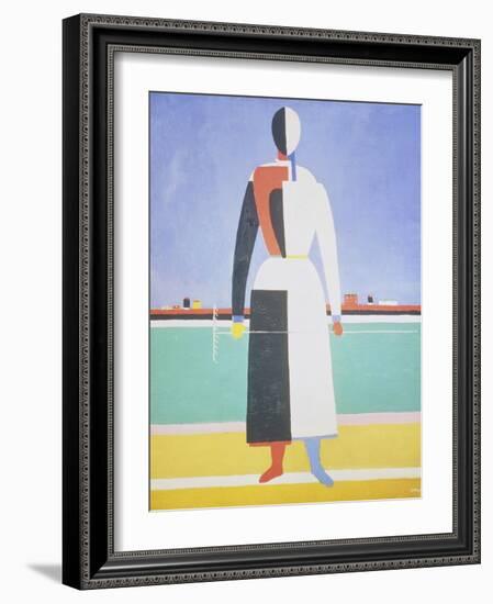 Woman with a Rake, 1915-Kasimir Malevich-Framed Giclee Print