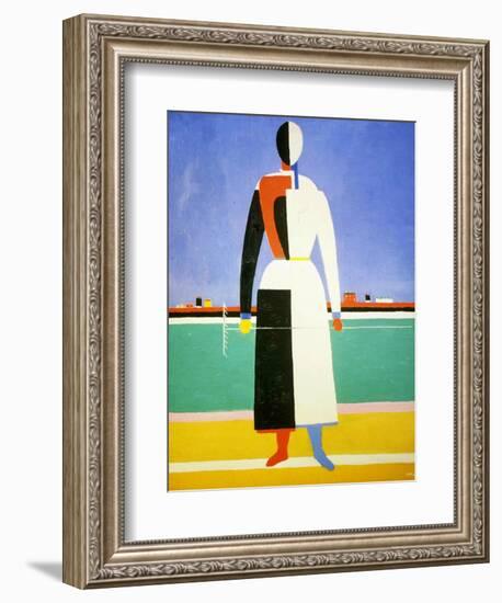 Woman with a Rake, 1928-1932-Kazimir Malevich-Framed Giclee Print