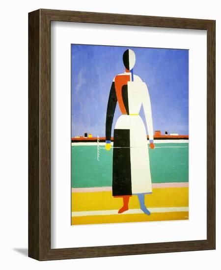 Woman with a Rake, 1928-1932-Kazimir Malevich-Framed Giclee Print