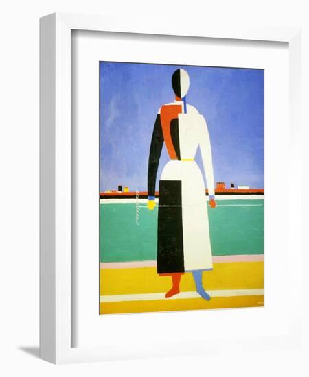 Woman with a Rake, 1928-1932-Kazimir Malevich-Framed Giclee Print