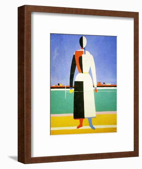 Woman with a Rake, 1928-1932-Kazimir Malevich-Framed Giclee Print